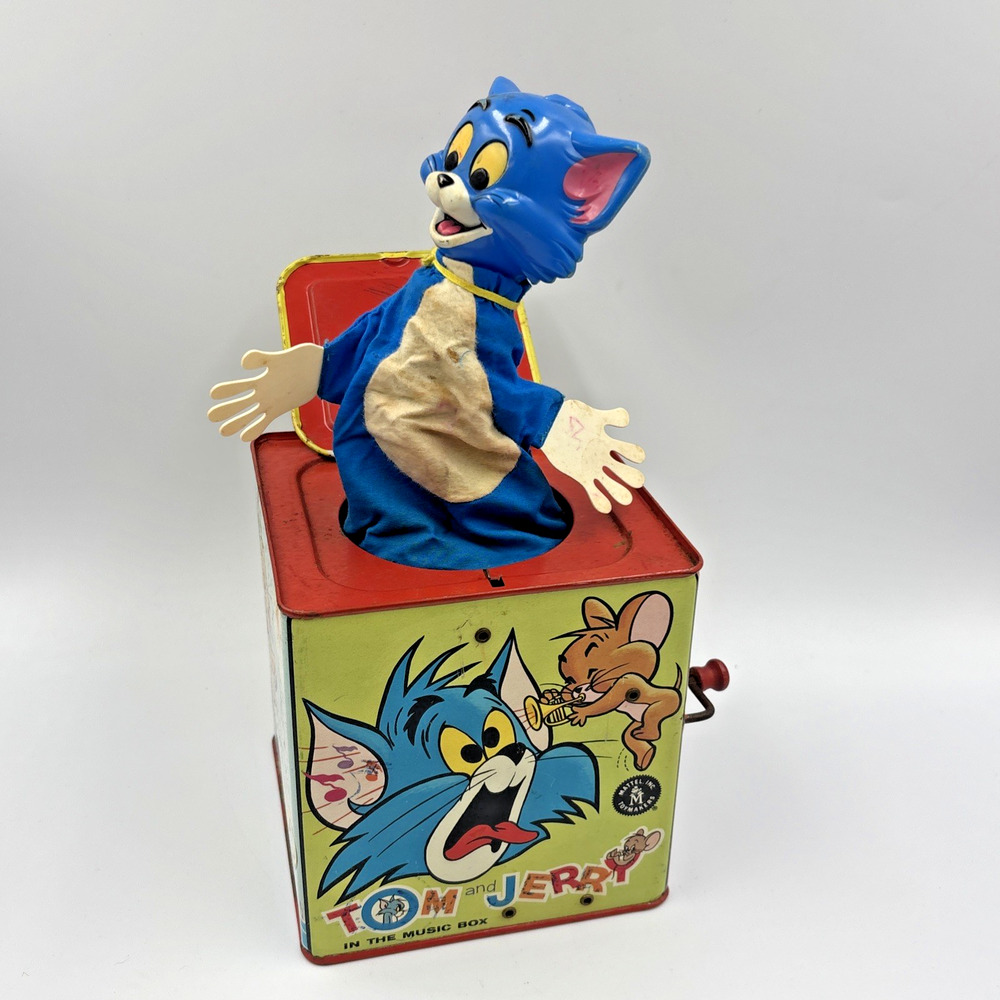 Tom and Jerry 1965 Vintage Music Box Tin Pop-Up Music or Pop Up Do Not Work